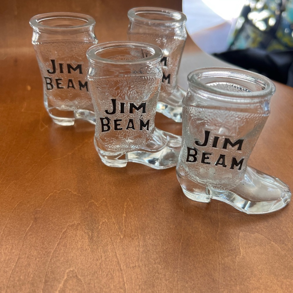 Jim Beam Boot Shot Glasses Vintage
